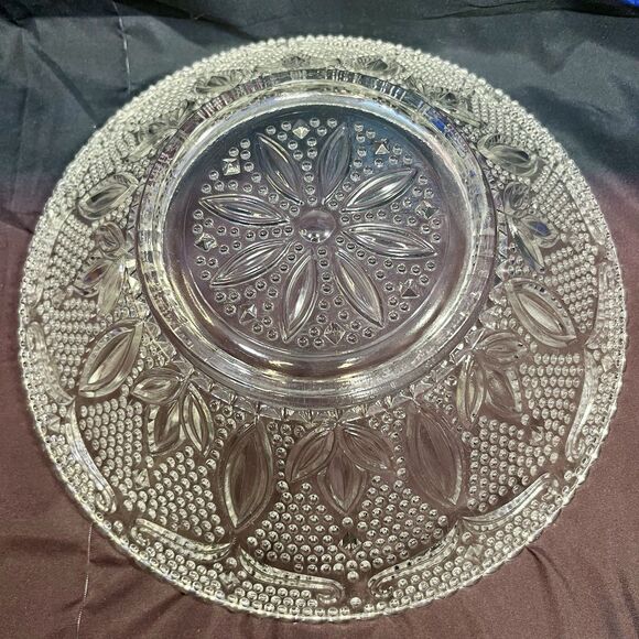 FEDERAL GLASS VINTAGE Mid Century Large Bowl Dish Heritage Crystal 1940s - Picture 2 of 6